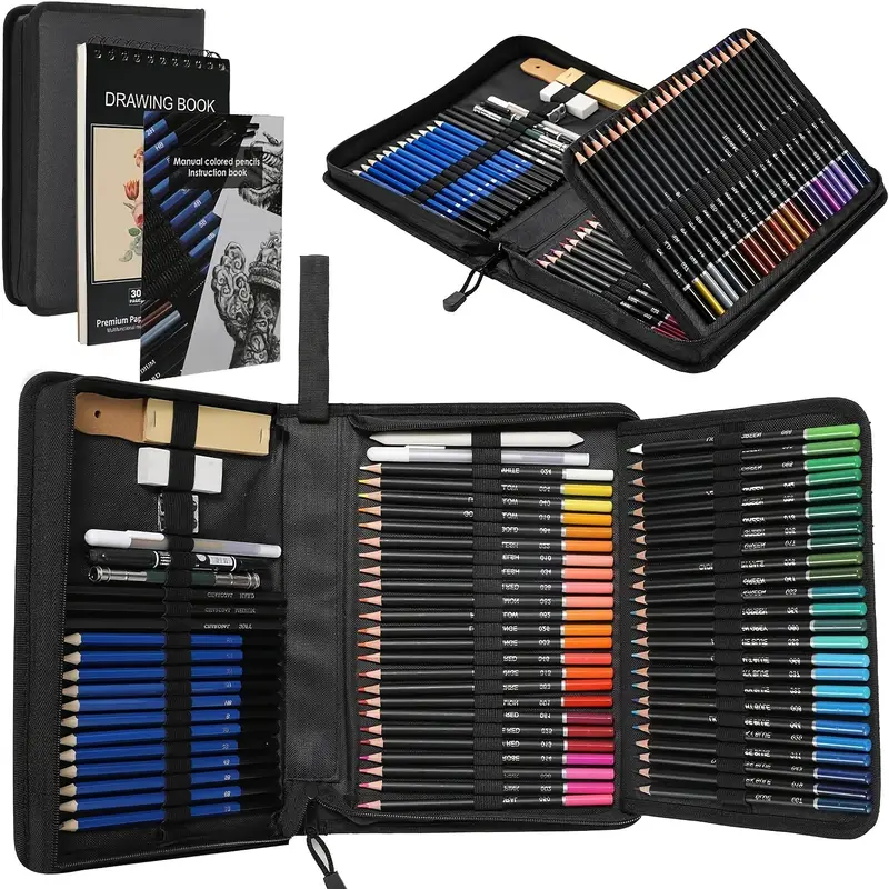 Set de 97 Lápices de Colores – Profesional para Dibujar con Accesorios