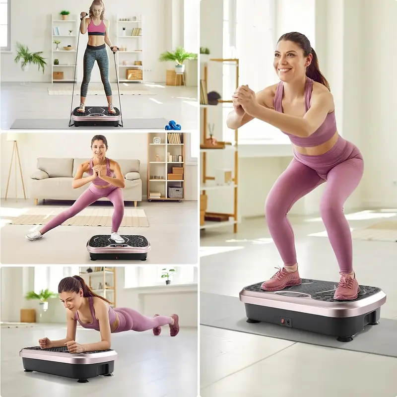 Placa de Vibración – 5 Programas, Cinturón Antideslizante para Fitness en Casa