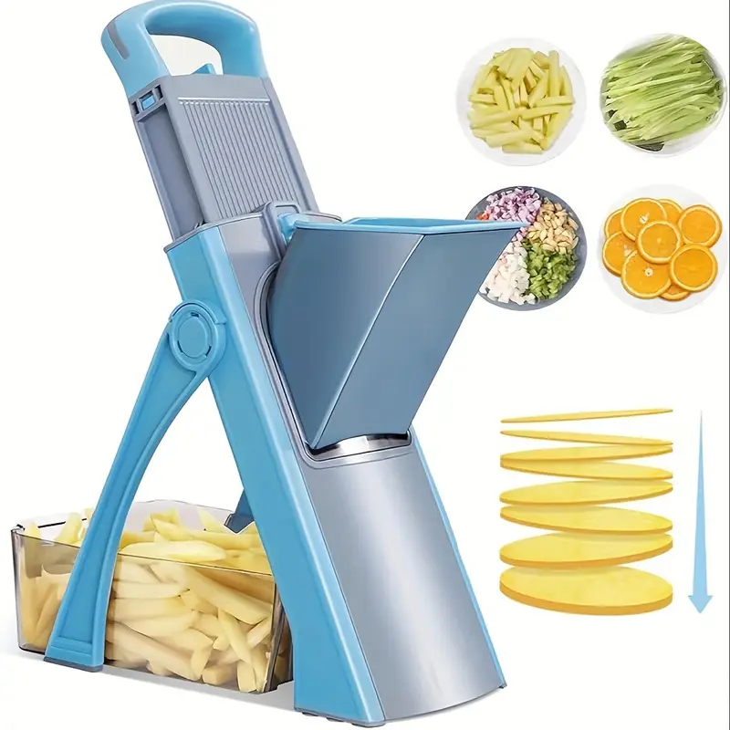Cortadora de Verduras Multifuncional – Ajustable, Manual y de Acero Inoxidable