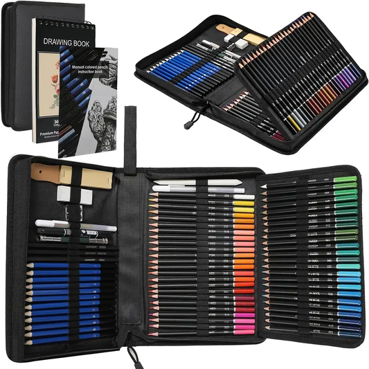 Set de 97 Lápices de Colores – Profesional para Dibujar con Accesorios