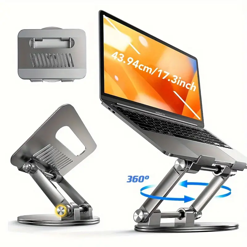 Soporte Ajustable para Portátil – Base Giratoria 360°, Plegable y de Aluminio