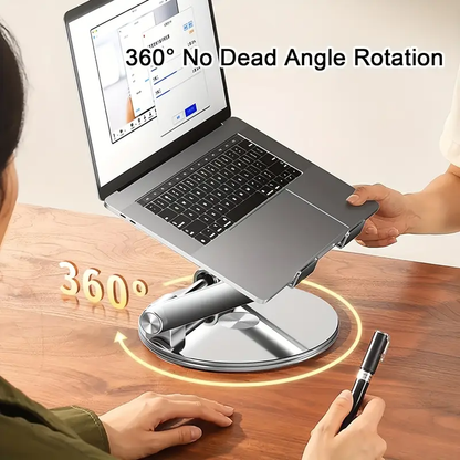 Soporte Ajustable para Portátil – Base Giratoria 360°, Plegable y de Aluminio