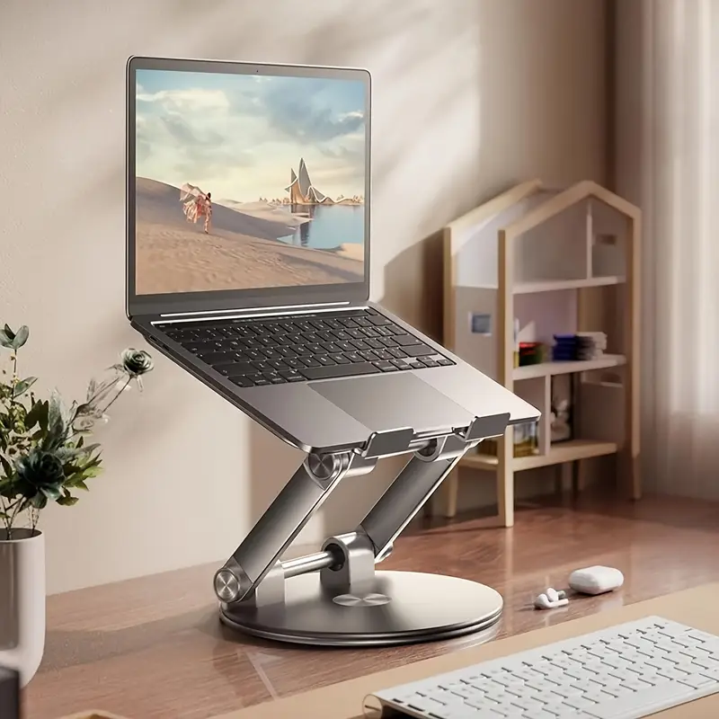 Soporte Ajustable para Portátil – Base Giratoria 360°, Plegable y de Aluminio