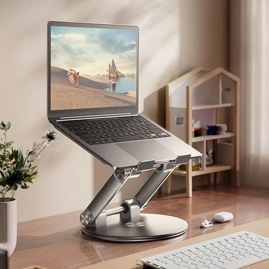 Soporte Ajustable para Portátil – Base Giratoria 360°, Plegable y de Aluminio