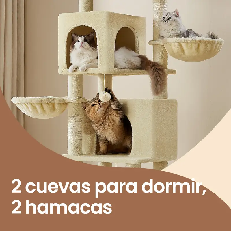 Árbol para Gatos 175 cm – Torre Multinivel con Hamacas, Plataformas & Rascadores