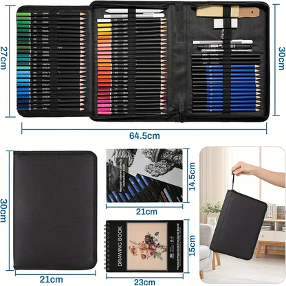 Set de 97 Lápices de Colores – Profesional para Dibujar con Accesorios