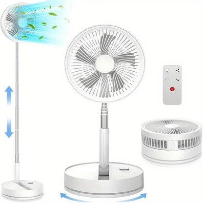 Ventilador F9 Altura Ajustable – USB-C, Control Remoto & Uso Multifunción
