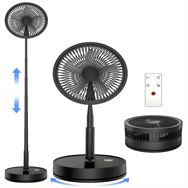 Ventilador F9 Altura Ajustable – USB-C, Control Remoto & Uso Multifunción