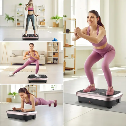 Placa de Vibración – 5 Programas, Cinturón Antideslizante para Fitness en Casa