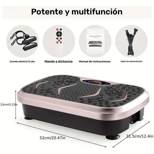 Placa de Vibración – 5 Programas, Cinturón Antideslizante para Fitness en Casa