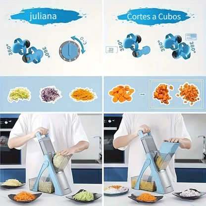 Cortadora de Verduras Multifuncional – Ajustable, Manual y de Acero Inoxidable