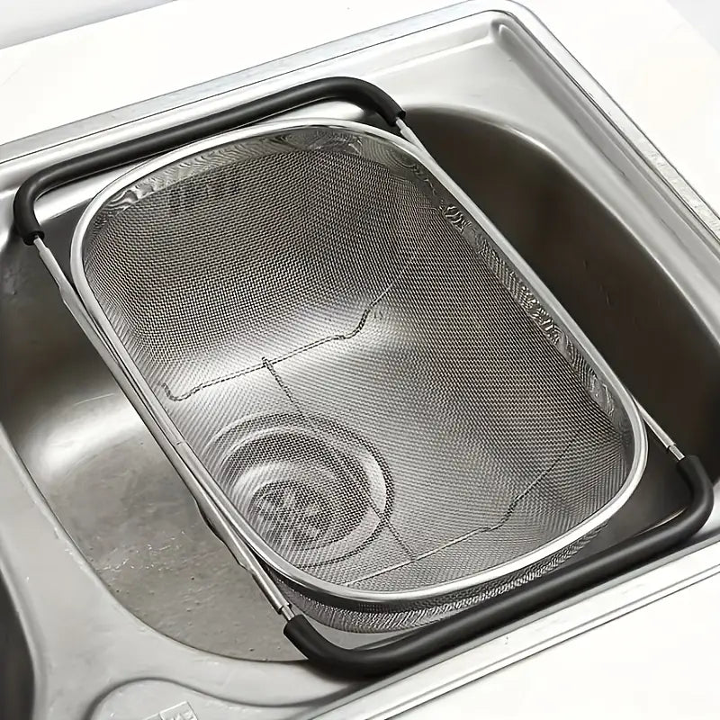 Colador de Cocina Telescópico de Acero Inoxidable – Malla Fina, Multifuncional y Ahorrador de Espacio