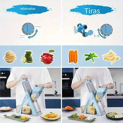 Cortadora de Verduras Multifuncional – Ajustable, Manual y de Acero Inoxidable