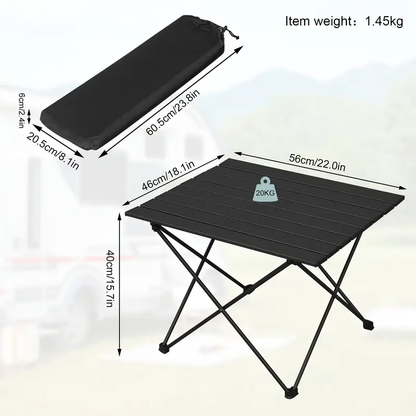 Mesa de Camping Plegable – Aluminio Ligero con Bolsa de Transporte
