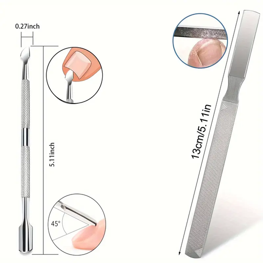 Set de Cortaúñas Profesional 7 Piezas – Acero Inoxidable para Manicura y Pedicura