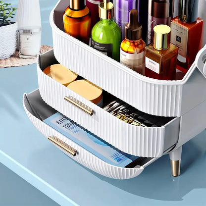 Caja de Almacenamiento de Cosméticos de Lujo – Plástico con Asa y Gran Capacidad