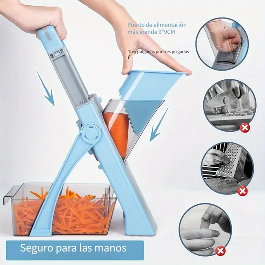 Cortadora de Verduras Multifuncional – Ajustable, Manual y de Acero Inoxidable