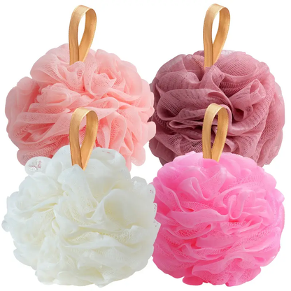 Set de 4 Esponjas Exfoliantes de Baño – Suaves de Malla