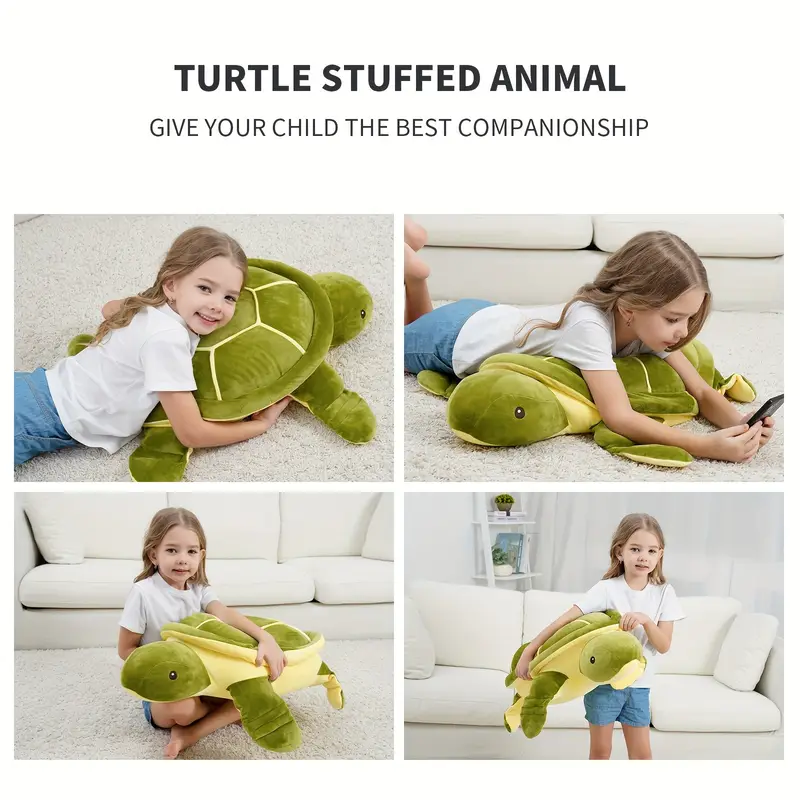 Tortuga Marina de Peluche Gigante 28'' – Almohada Suave e Ideal como Regalo