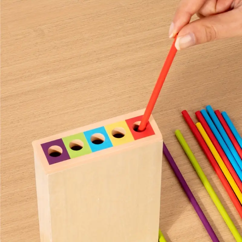 Juego de Palos y Bolas de Madera – 40 Palos, 5 Bolas, 3 Modos de Juego