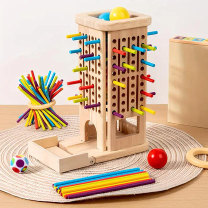 Juego de Palos y Bolas de Madera – 40 Palos, 5 Bolas, 3 Modos de Juego