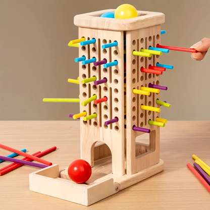 Juego de Palos y Bolas de Madera – 40 Palos, 5 Bolas, 3 Modos de Juego
