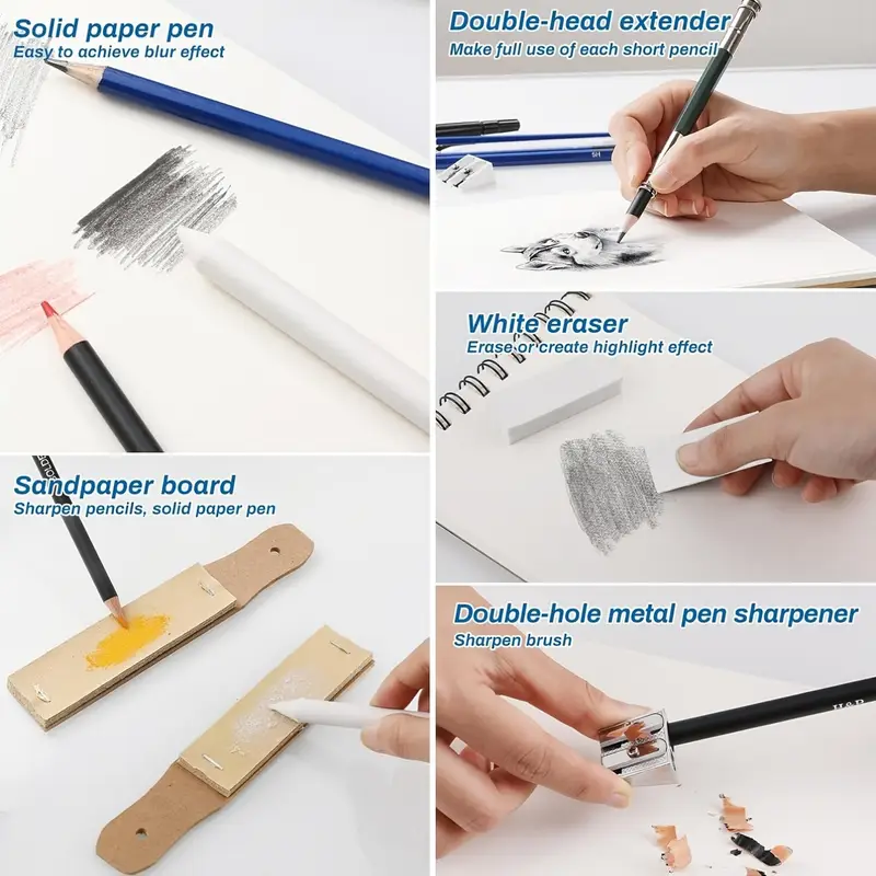 Set de 97 Lápices de Colores – Profesional para Dibujar con Accesorios