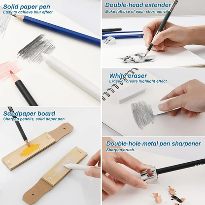 Set de 97 Lápices de Colores – Profesional para Dibujar con Accesorios